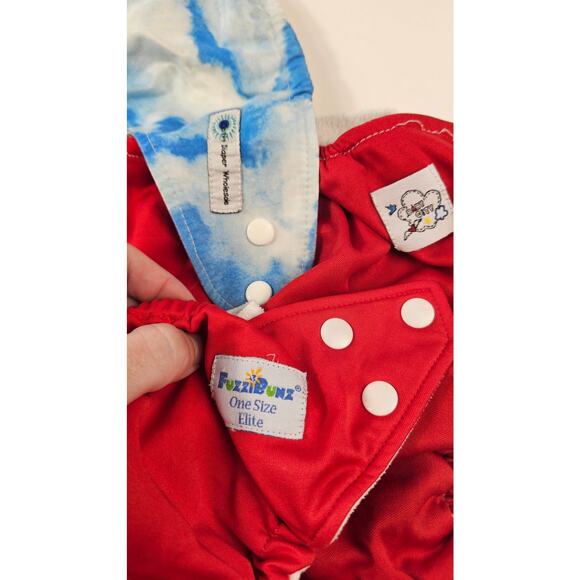 Lot of 4 snap cloth diapers unisex bumgenius fuzzibunz mixed brands no inserts * - Picture 3 of 4
